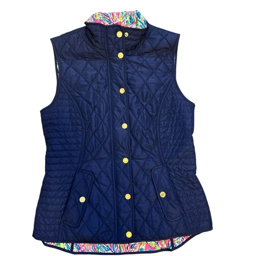 Lilly Pulitzer Quilted Vest - Palm Reader Blake size small